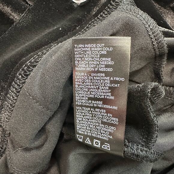 Good American Velour Pants Flare Legs WMNS 1 Black Velvet High Waisted Slimming - Picture 7 of 12